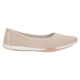 Rosa durchbrochene Ballerinas aus Leder Filippo DP3681 / 22 PI