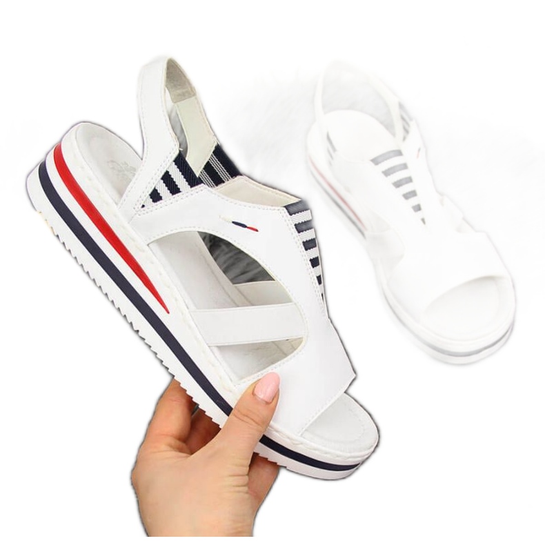 Rieker W V02Y5 Keilsandalen weiß