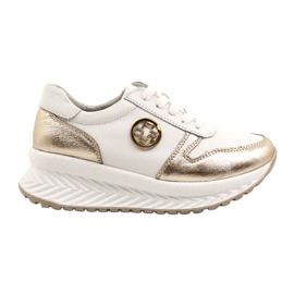 Damen Sportschuhe gebunden Filippo DP3547 / 22 WH GO Weiß golden