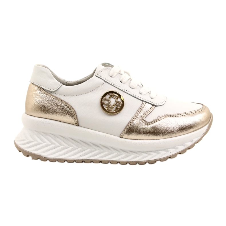 Damen Sportschuhe gebunden Filippo DP3547 / 22 WH GO Weiß golden