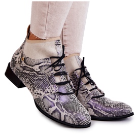 Damenstiefel Wildleder Snake Boots Maciejka 04744-03 Beige