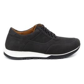Olivier Herren Leder Freizeitschuhe 902KNT schwarz Nubuk