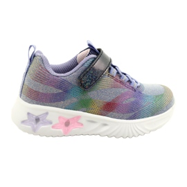American Club ADI Sportschuhe LED leuchtender Klettverschluss ES87 / 22 Lila