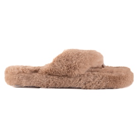 TRENDI Pelz-Flip-Flops beige