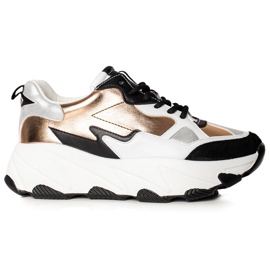 W. Potocki Mode Potocki Turnschuhe mehrfarbig golden