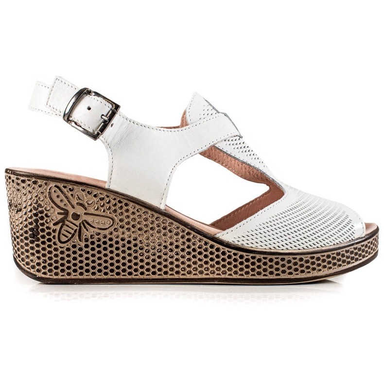 TRENDI Keilsandalen aus Leder weiß