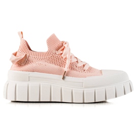 TRENDI Modische Sneaker auf der Plattform rosa
