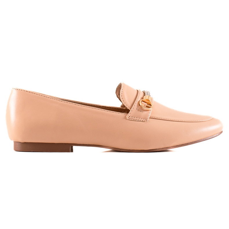Ideal Shoes Elegante Slipper mit Cubic Zirkonia beige