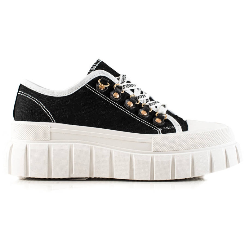 TRENDI Schnürturnschuhe auf der Plattform schwarz