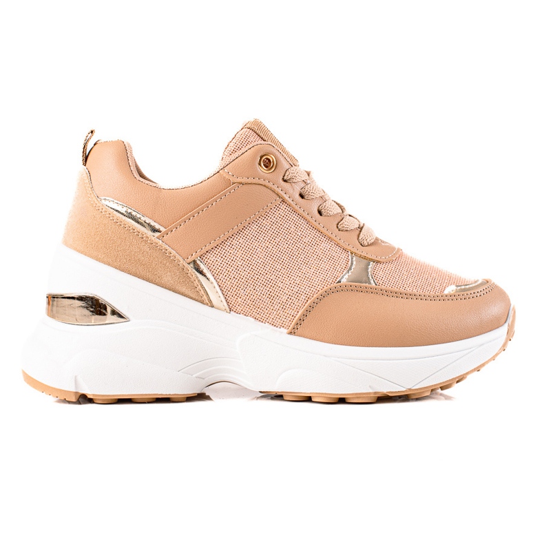 Diamantique Stylische Sneaker auf der Plattform beige