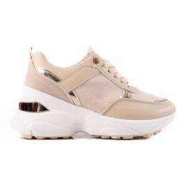 Diamantique Stylische Sneaker auf der Plattform beige