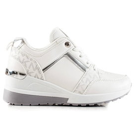 TRENDI Stylische Sneaker mit Keilabsatz weiß