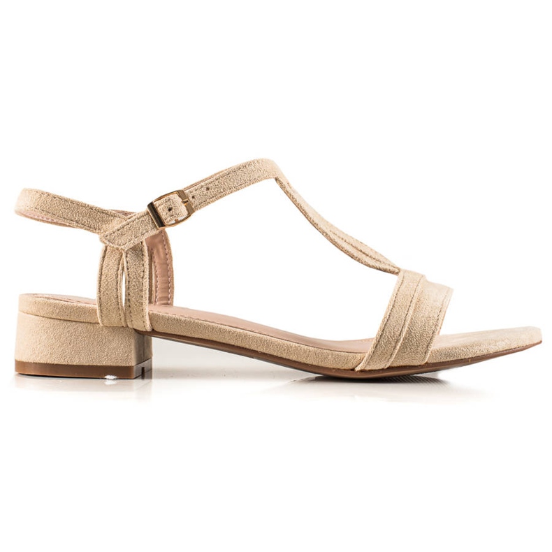 Klassische VINCEZA-Sandalen aus Wildleder beige