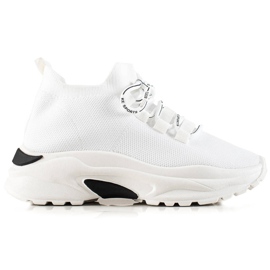 Camo Bequeme Sportschuhe auf der Plattform weiß