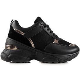 Diamantique Stylische Sneaker auf der Plattform schwarz
