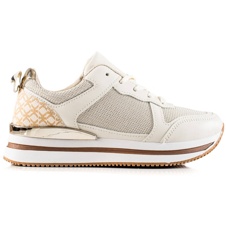 Diamantique Beige Sneakers mit Mesh