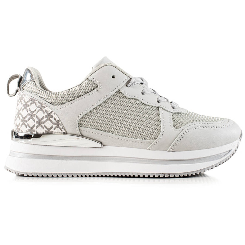Diamantique Silberne Turnschuhe mit Mesh grau