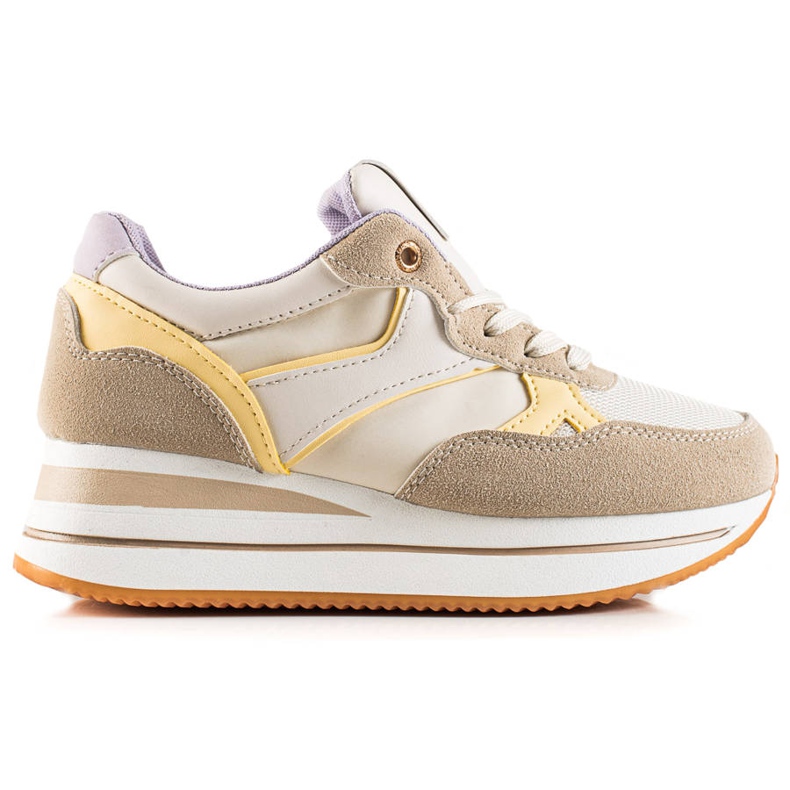 TRENDI Bunte Sneaks auf der Plattform beige