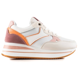 TRENDI Bunte Sneaks auf der Plattform weiß mehrfarbig