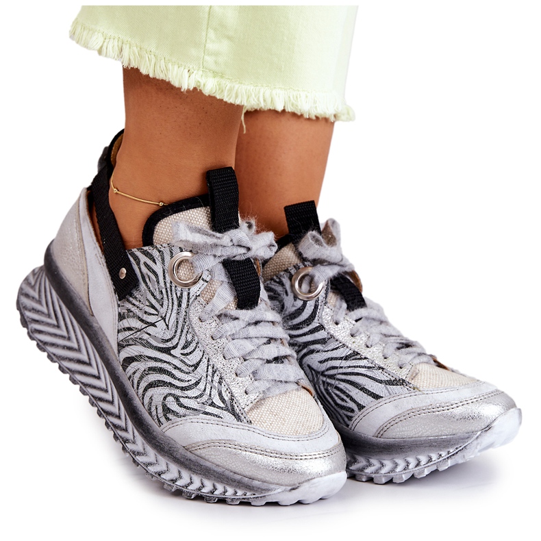 Damen Leder Maciejka Sneakers 04916-03 Grau