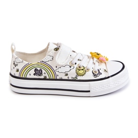 Vinceza Kinderturnschuhe mit Klettverschluss und weißer Spitze