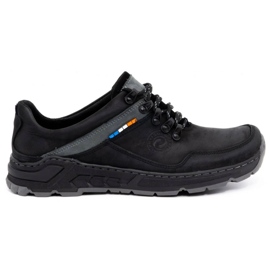 Olivier Herren-Trekkingschuhe aus Leder 292GT schwarz