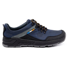 Olivier Herren-Trekkingschuhe aus Leder 292GT marineblau