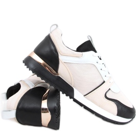 Montse SCHWARZ / BEIGE Turnschuhe