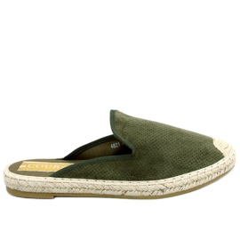 Carmen Green Espadrilles Damenhausschuhe grün