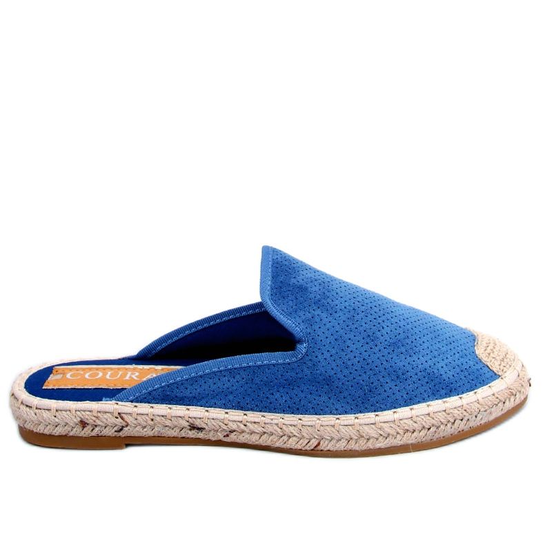 CARMEN Blaue Espadrilles-Hausschuhe für Damen