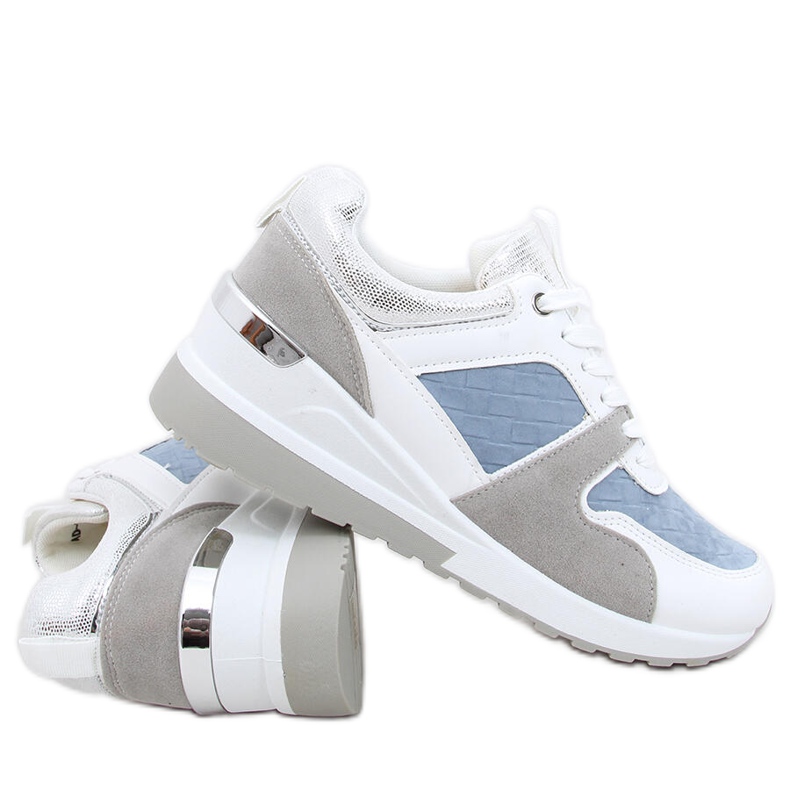 Adan Blaue Sportschuhe mit Keilabsatz mehrfarbig