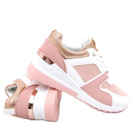 Adan Pinke Sportschuhe mit Keilabsatz rosa mehrfarbig