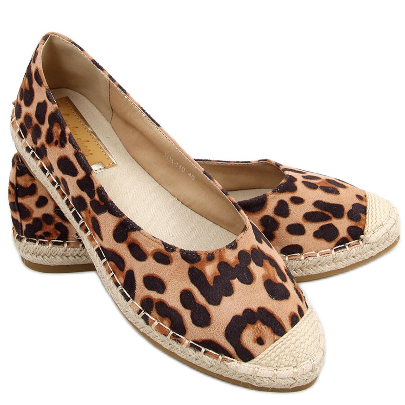 Camino Leopard Damen-Espadrilles braun
