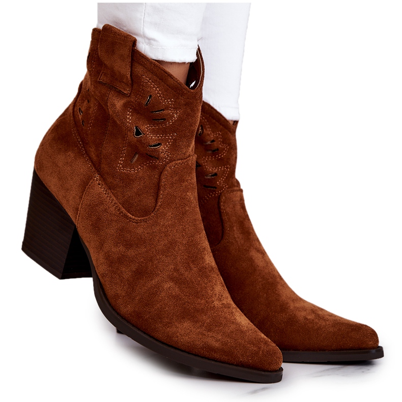 S.Barski Cowboystiefel aus Wildleder für Damen Camel Devon braun