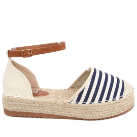 Gema Blue gestreifte Espadrilles navy blau