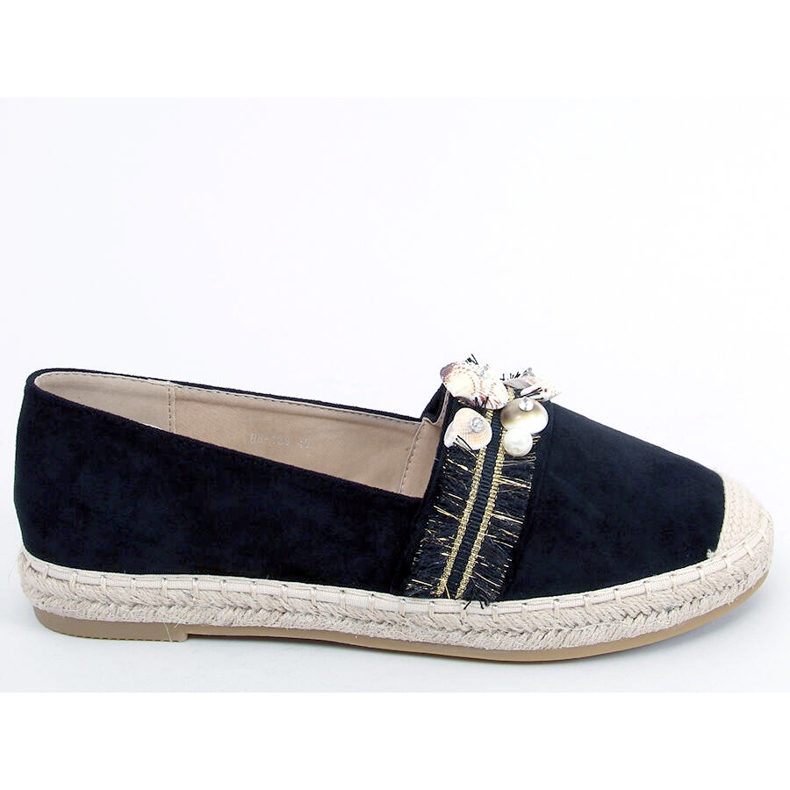Lola Schwarze Espadrilles mit Muscheln