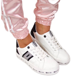 Low-Top-Sneaker auf der Plattform Big Star W II274071 weiß schwarz grau