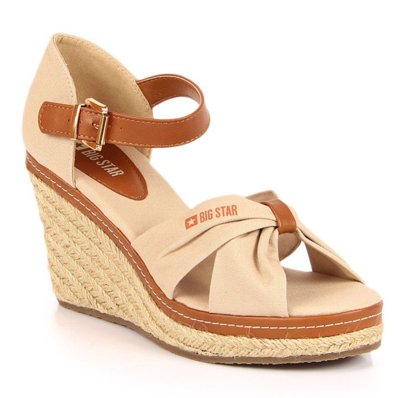 Keilsandalen Big Star W JJ274939 beige braun