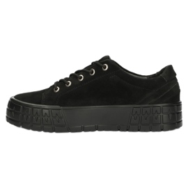 Filippo Damen -Leder -Sneaker DP3527/22 Bk Schwarz