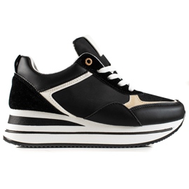 TRENDI Stylische Sneaker auf der Plattform schwarz