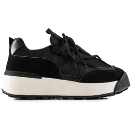 Seastar Gebundene Turnschuhe auf der Plattform schwarz