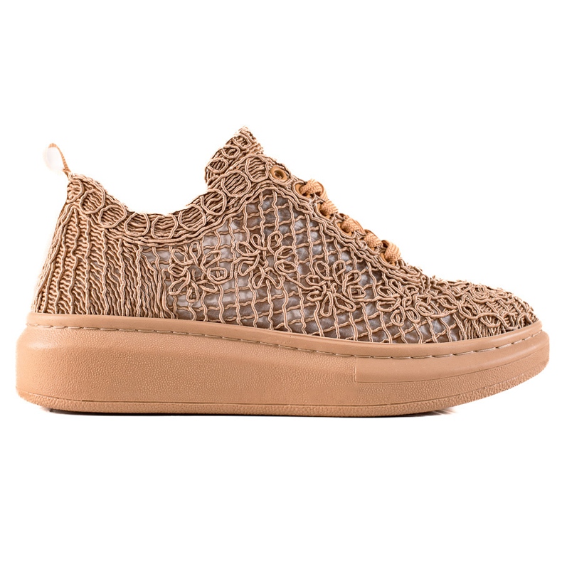 ARTIKER Durchbrochene Sneakers auf der Plattform beige