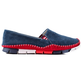 ARTIKER Slipons aus Leder rot marineblau
