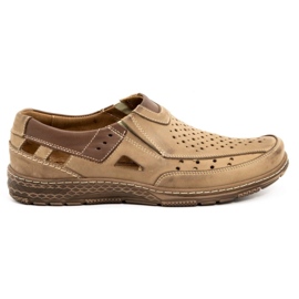 Olivier 893MP braune Ledermokassins für Herren beige