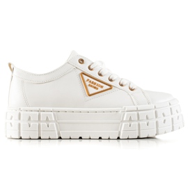 Goodin Sneakers mit Öko-Leder auf der Plattform weiß