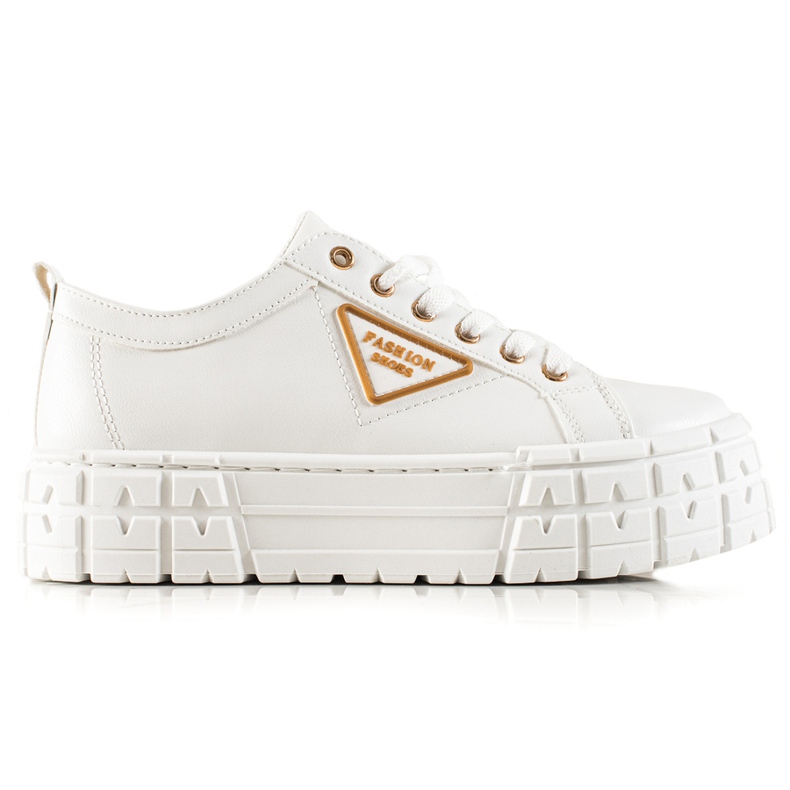 Goodin Sneakers mit Öko-Leder auf der Plattform weiß