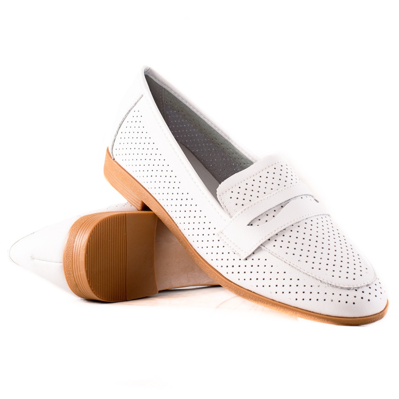 Goodin Durchbrochene Lederlords weiß