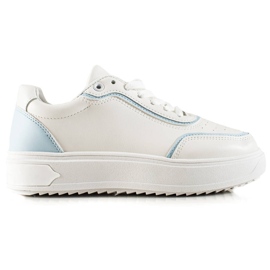 TRENDI Turnschuhe mit blauem Einsatz weiß