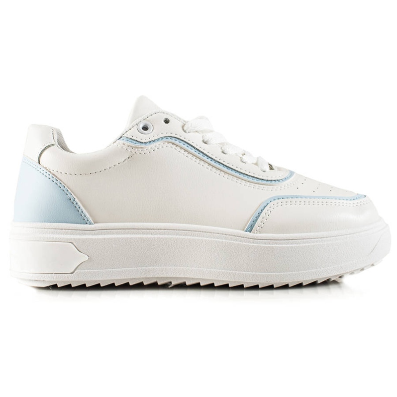 TRENDI Turnschuhe mit blauem Einsatz weiß