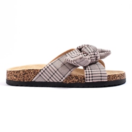 W. Potocki Lässige Hausschuhe mit Schleife beige